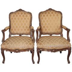 Pair of 19th Century French Giltwood Armchairs