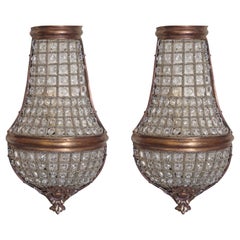 20th Century Pair of Beaded Wall Sconces