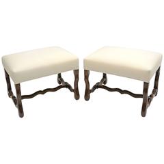 Pair of French Oak Os de Mouton Style Benches