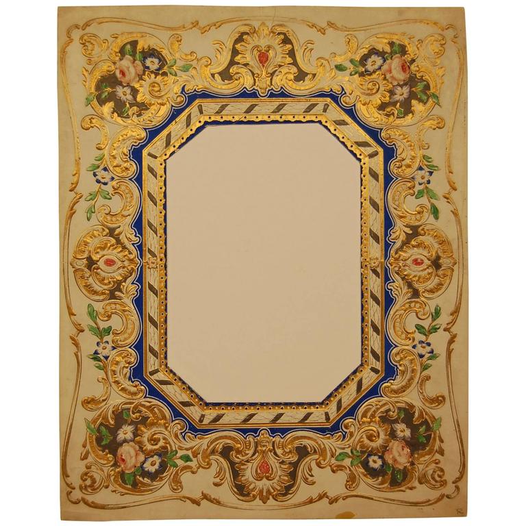 Victorian Era European Embossed, Hand Colored Mat For Sale at 1stdibs