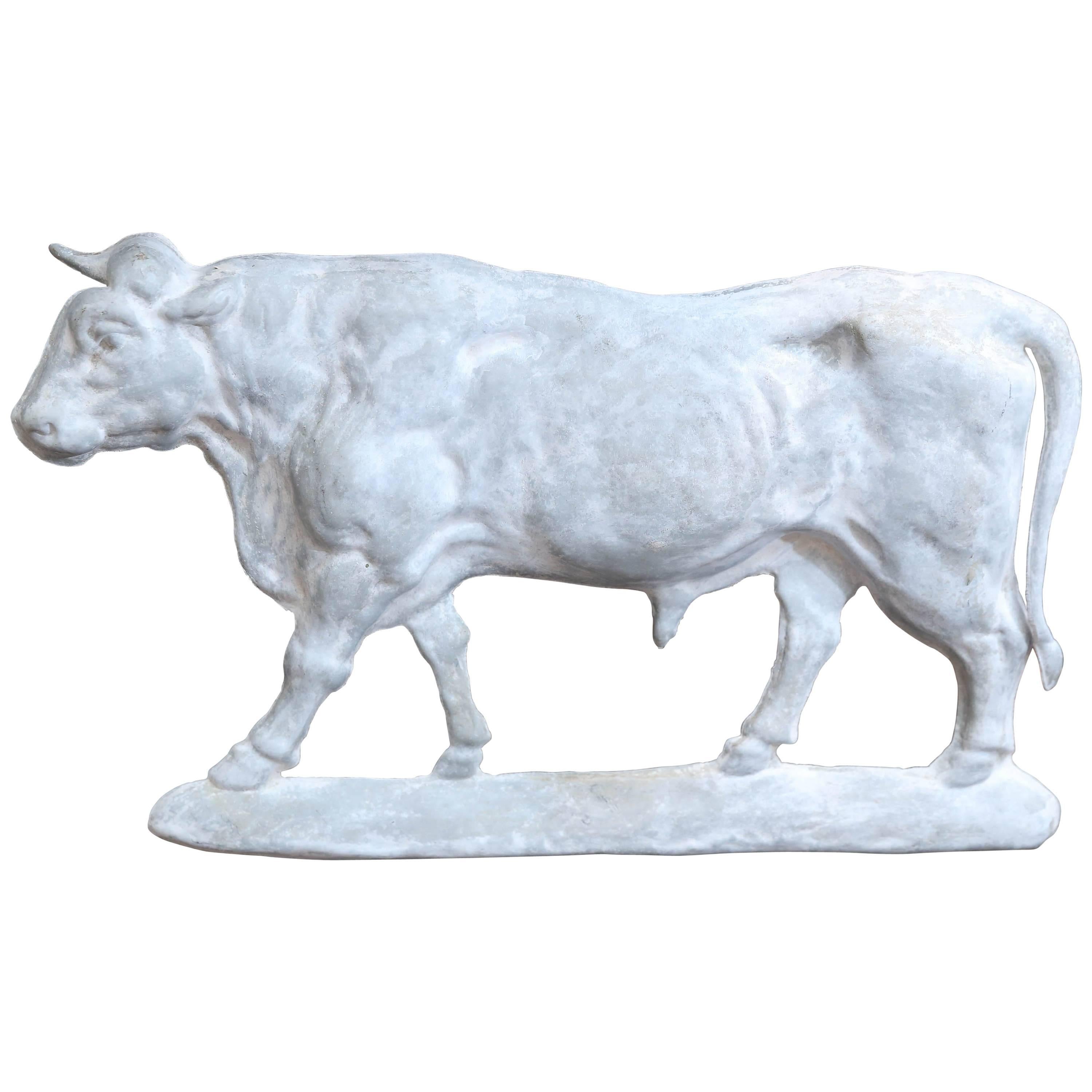 Zinc Cow Sign from French Butcher Shop