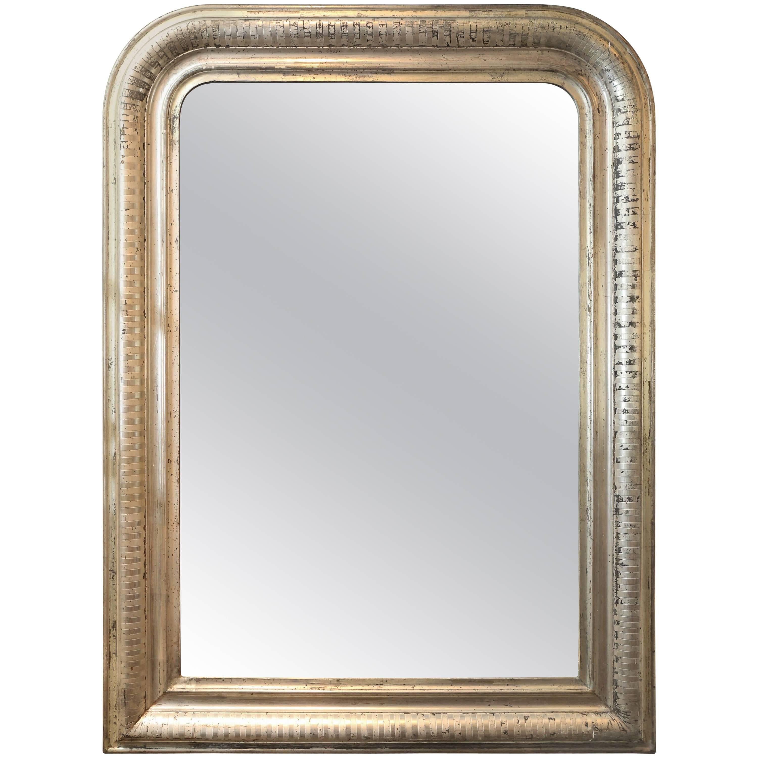 Antique 19th Century Louis Philippe Silver Mirror