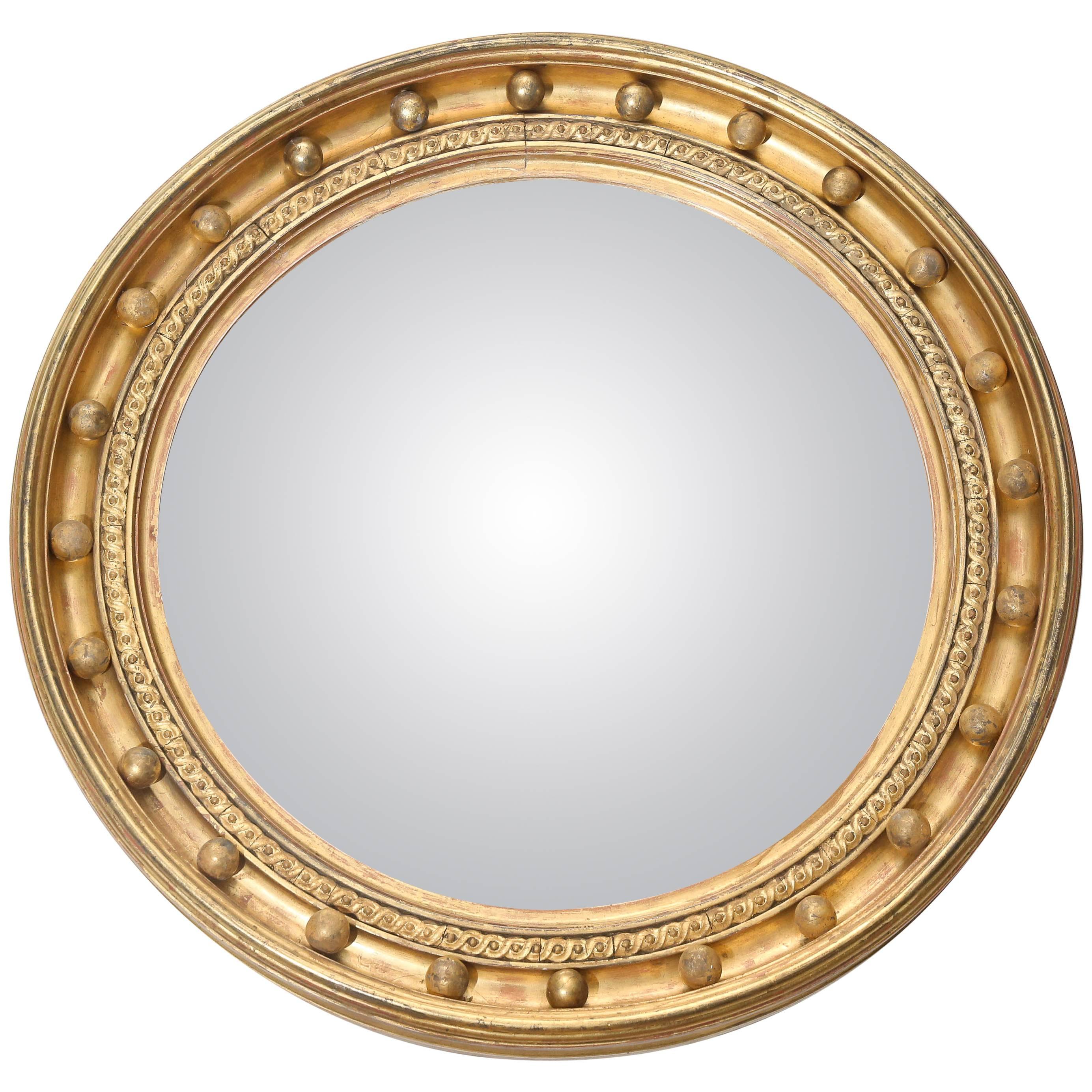 19th Century Convex Mirror with Original Glass For Sale