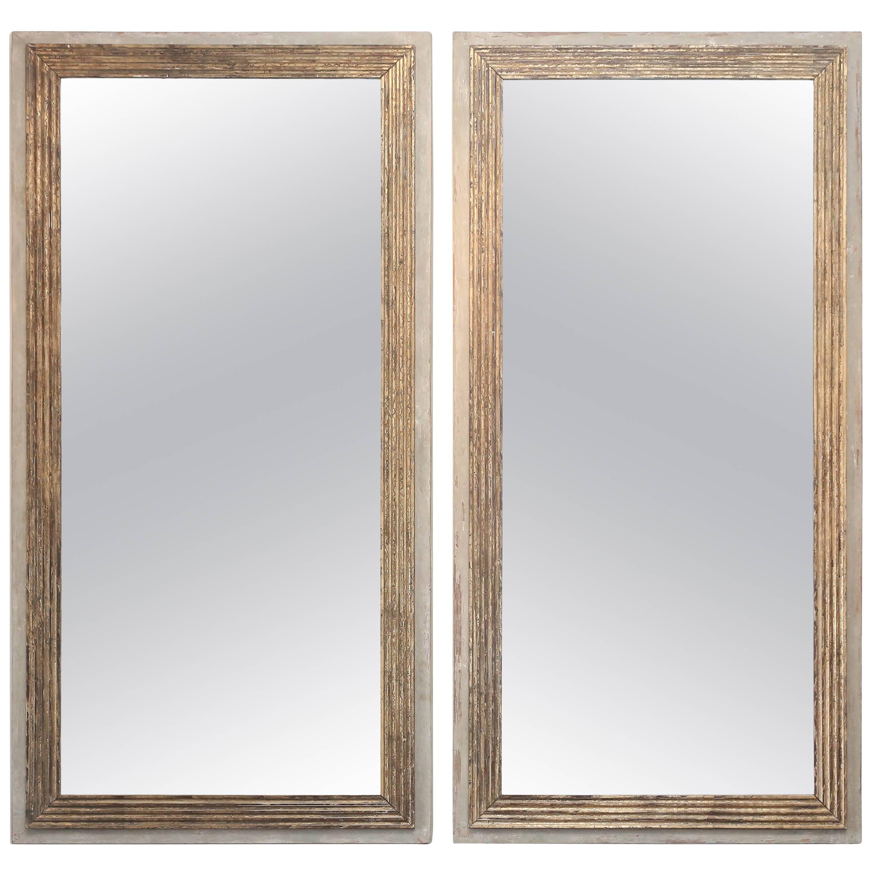 Pair of Large Contemporary Mirrors Made from 18th Century Reeded Fragment S