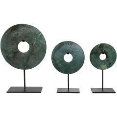 Antique Trio of Chinese Bi Disks