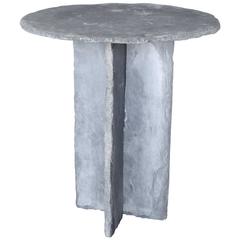 Vintage Hand Chiseled Stone Side Table 