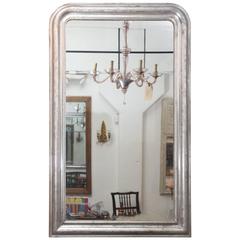 Antique 19th Century Silver Leaf Louis Philippe Mirror