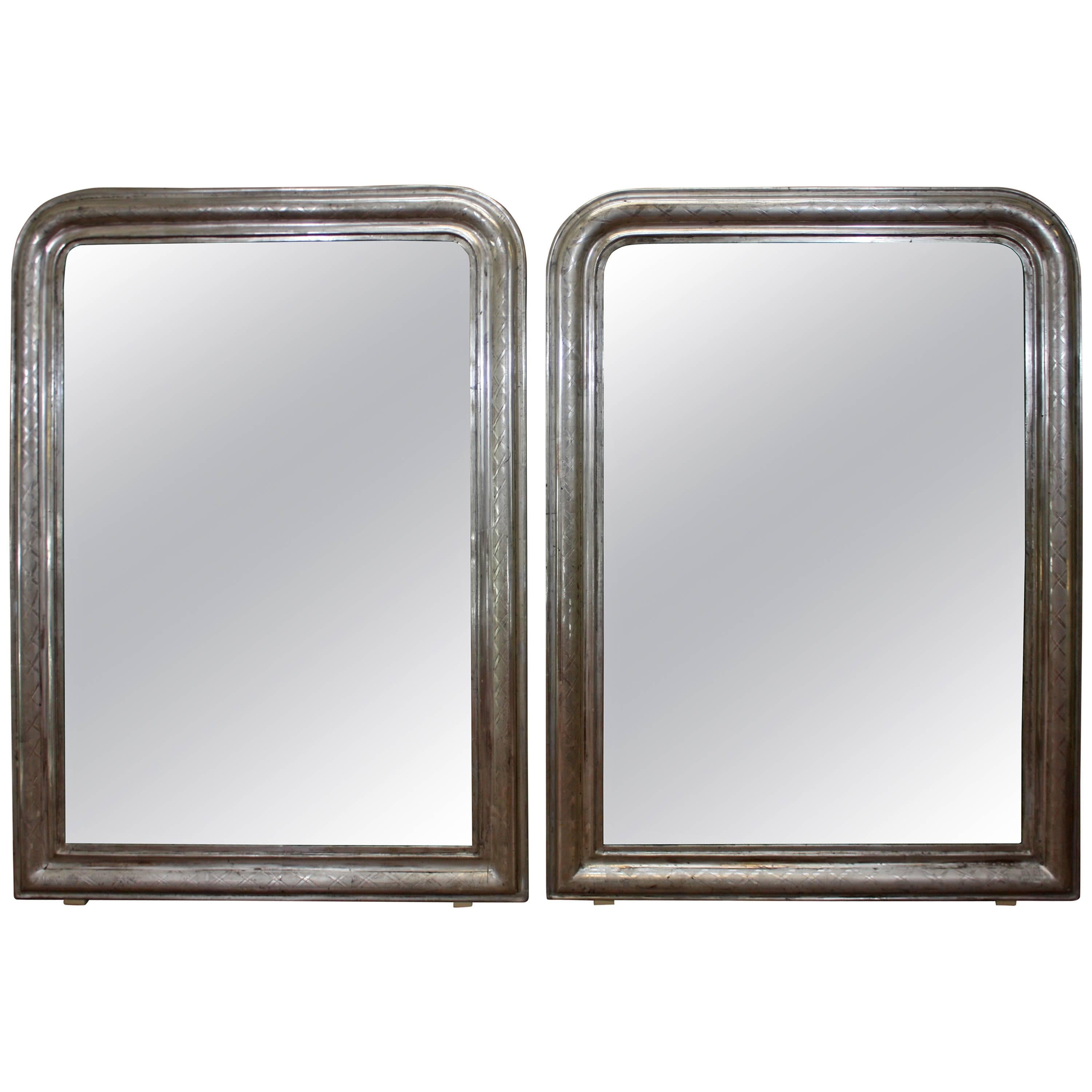 Pair of Silver Gilt Louis Philippe Mirrors