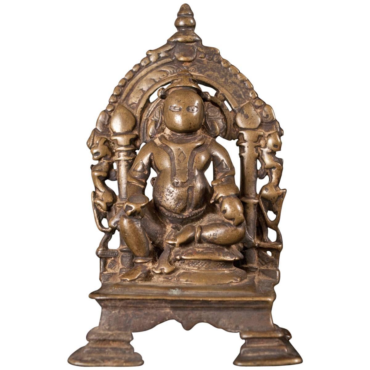 13th-16th Century Bronze Shrine for Kubera, the God of Riches from India