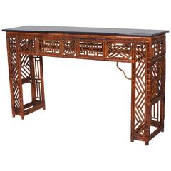 Chinese Bamboo Console or Altar Table
