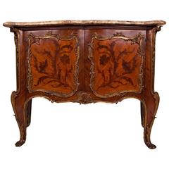 French Two-Door Cabinet in Tulipwood, Rosewood Marquetry and Bronze Ornaments 9