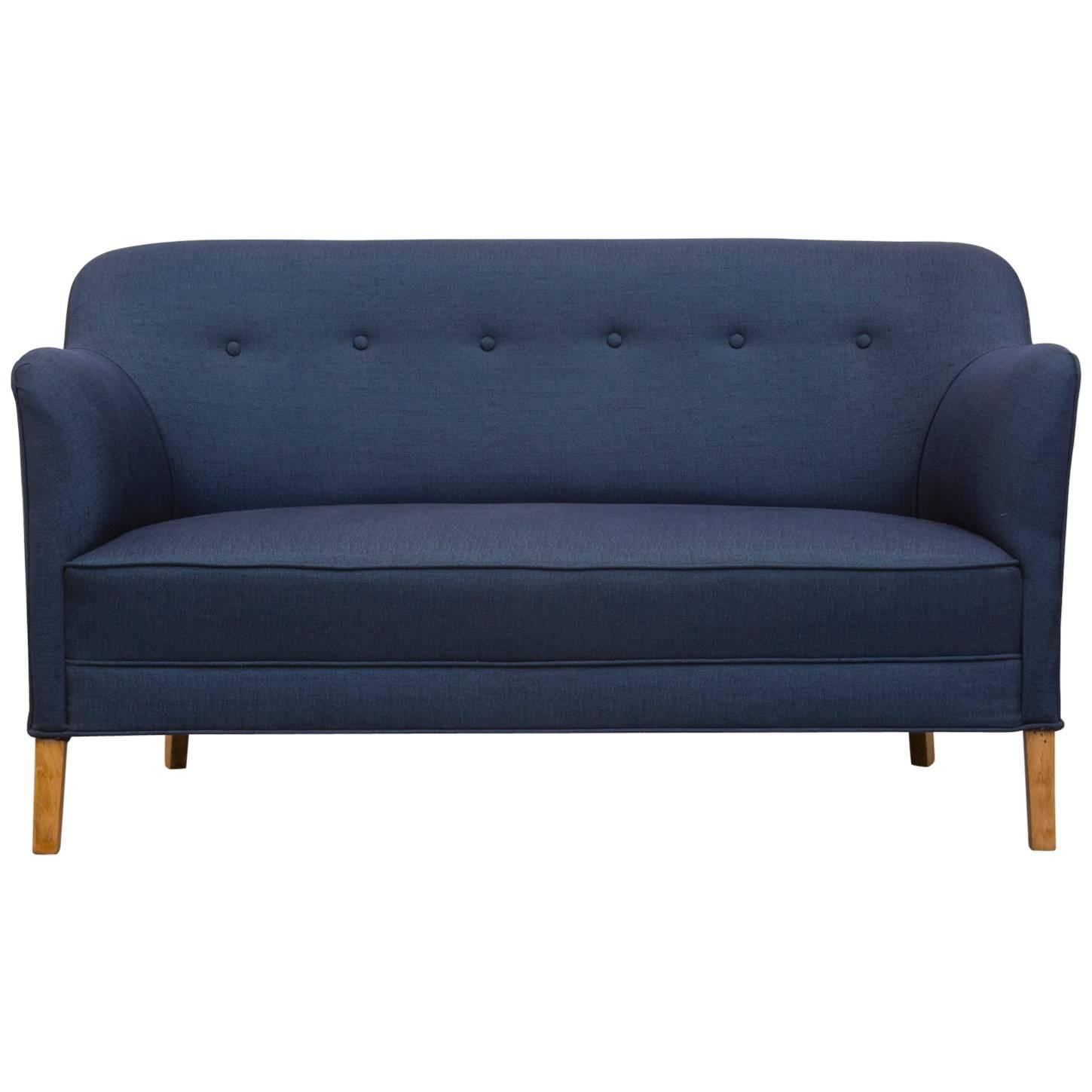 Theo Ruth Style Loveseat in Indigo