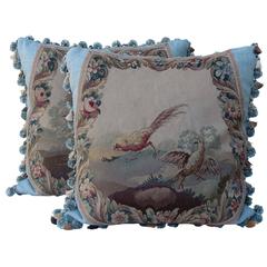 Pair of 19th Century French Aubusson Pillows by Melissa Levinson 5