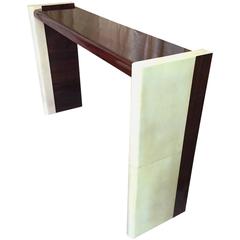 Rosewood and Parchment Art Deco Console, 1930s