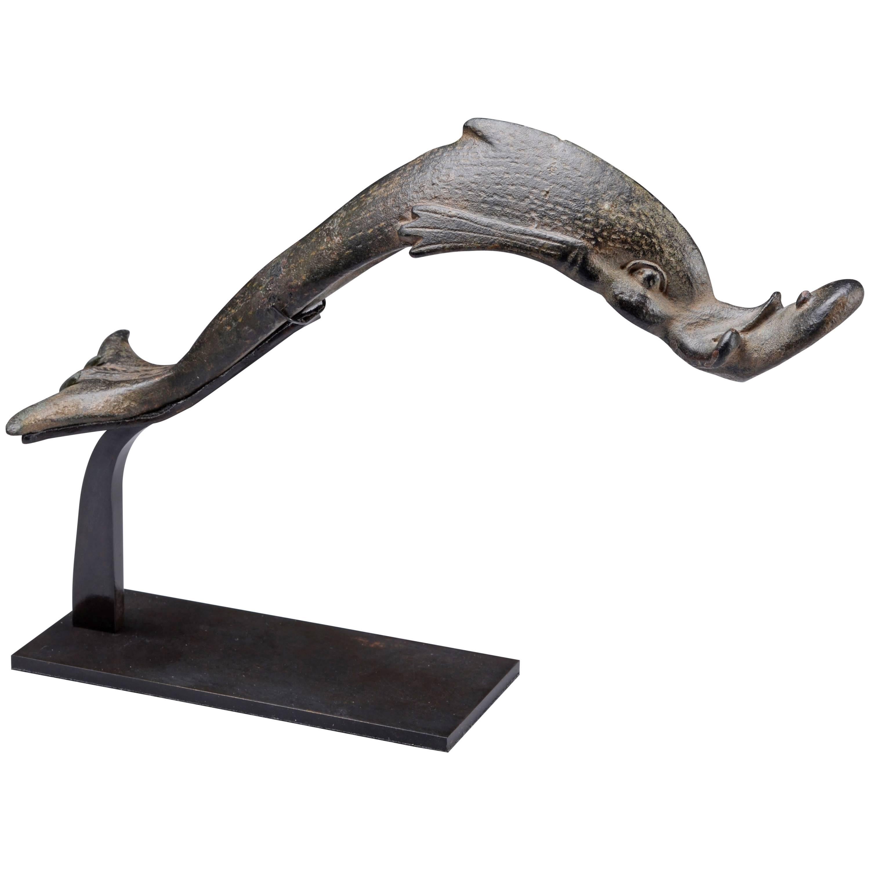 Ancient Roman Bronze Dolphin, 200 AD