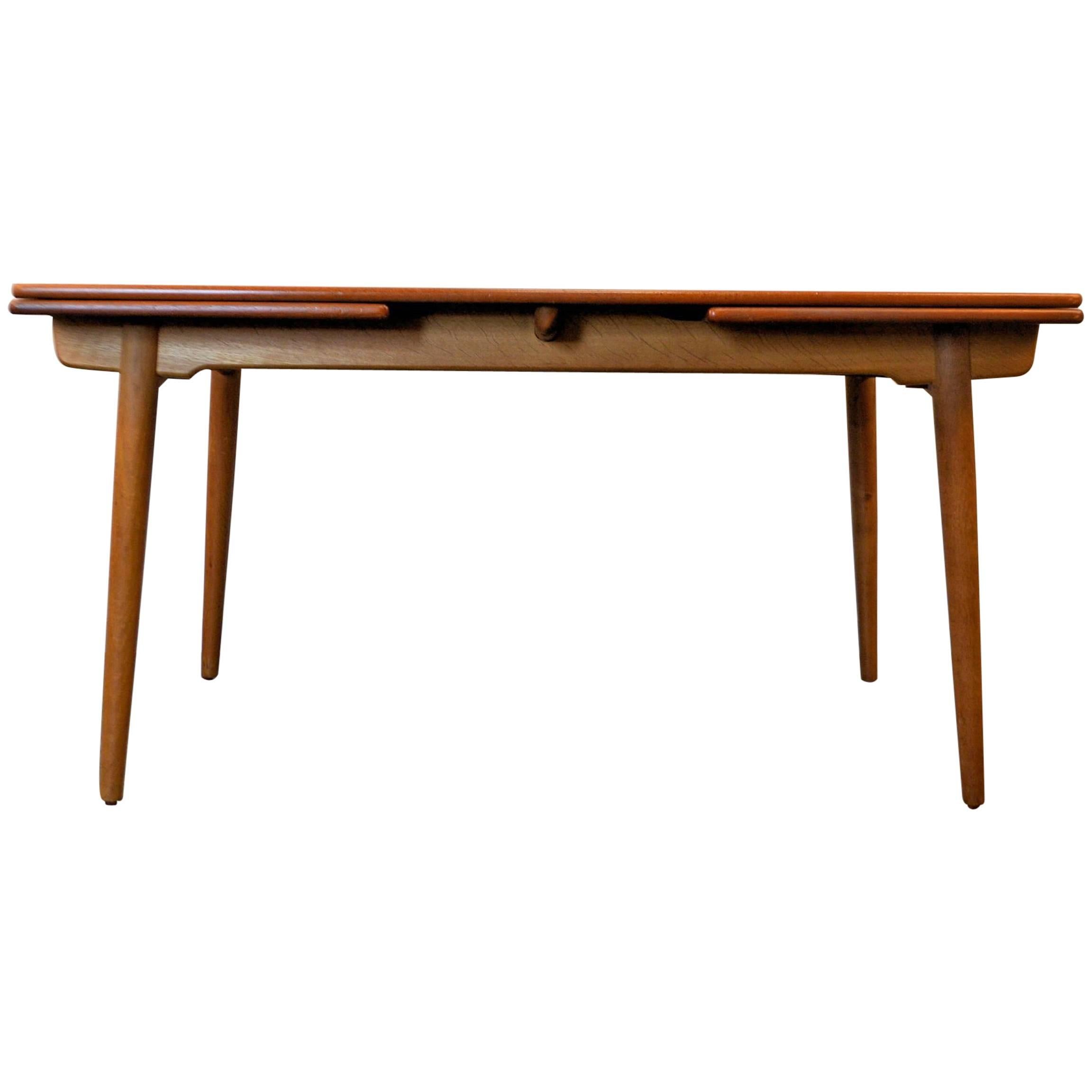 Hans J. Wegner Teak/Oak Extendable Dining Table For Sale
