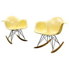 Paar frühe RAR-Stühle mit Seilkante von Charles und Ray Eames für Zenith Plastics