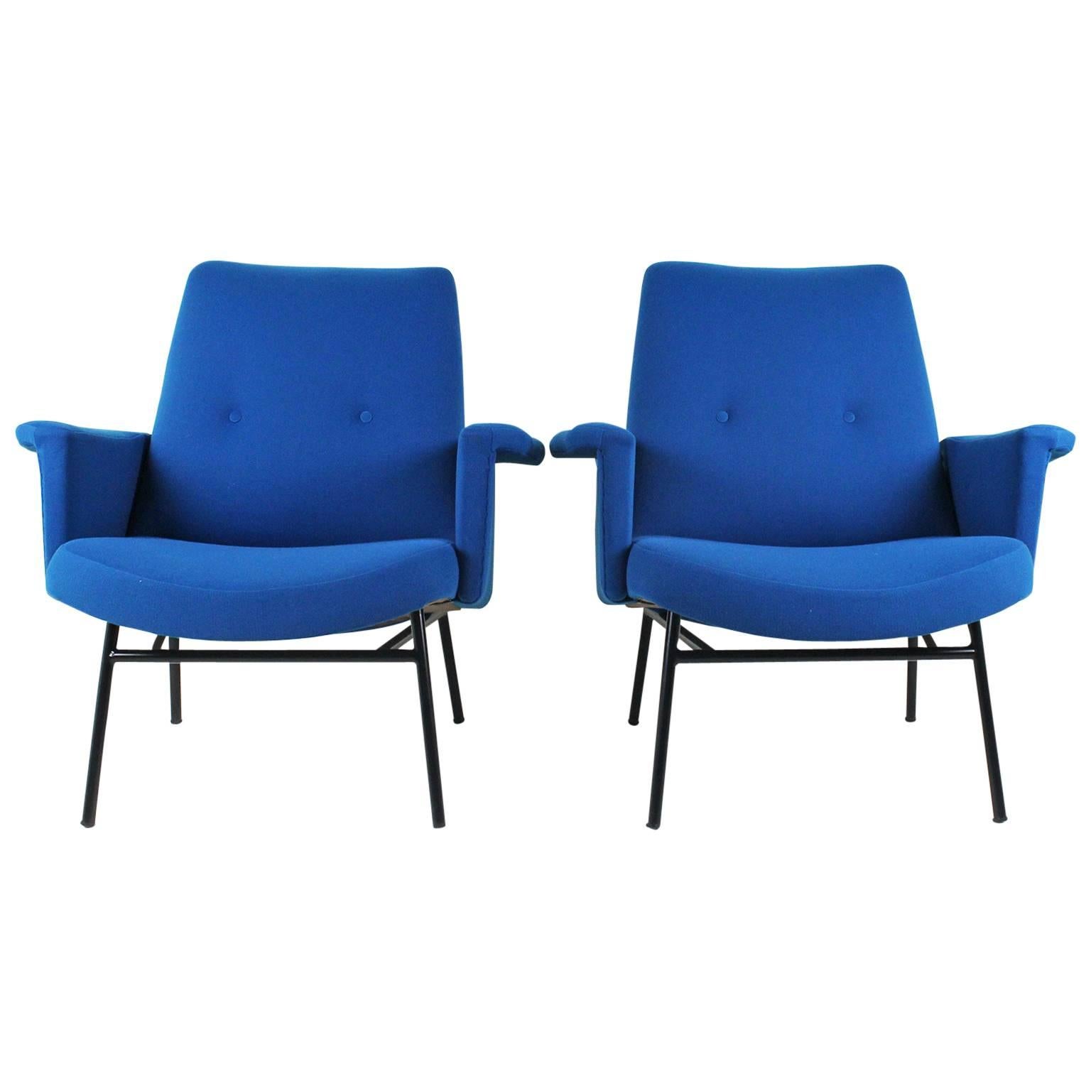 Pair of Armchairs by Pierre Guariche, Steiner, 1950s For Sale