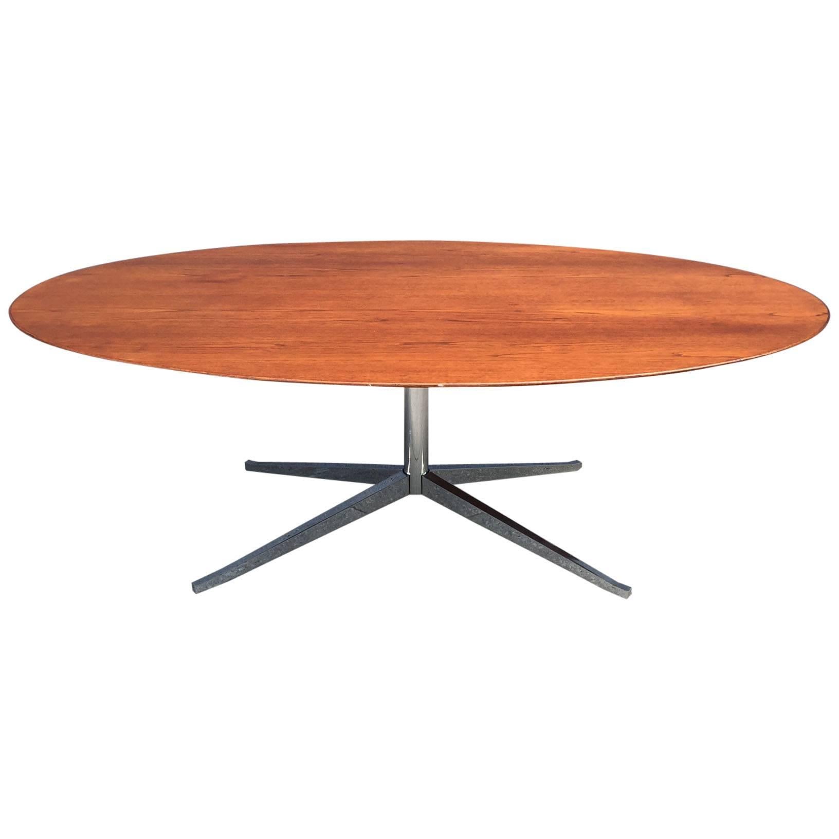Florence Knoll Oval Table Desk in Brazilian Rosewood