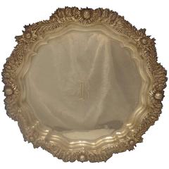 Chrysanthemum by Tiffany Sterling Silver Salver Tray Octagonal Shape Hollowware