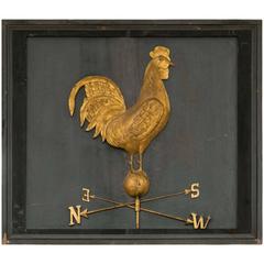Antique Monumental Double-Sided Rooster Weathervane Hanging Decorative Art