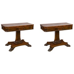 Pair of English Regency Period Rosewood Game Tables