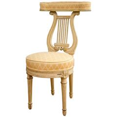 Lyre Back "Voyeuse" Chair in the Manner of Georges Jacob