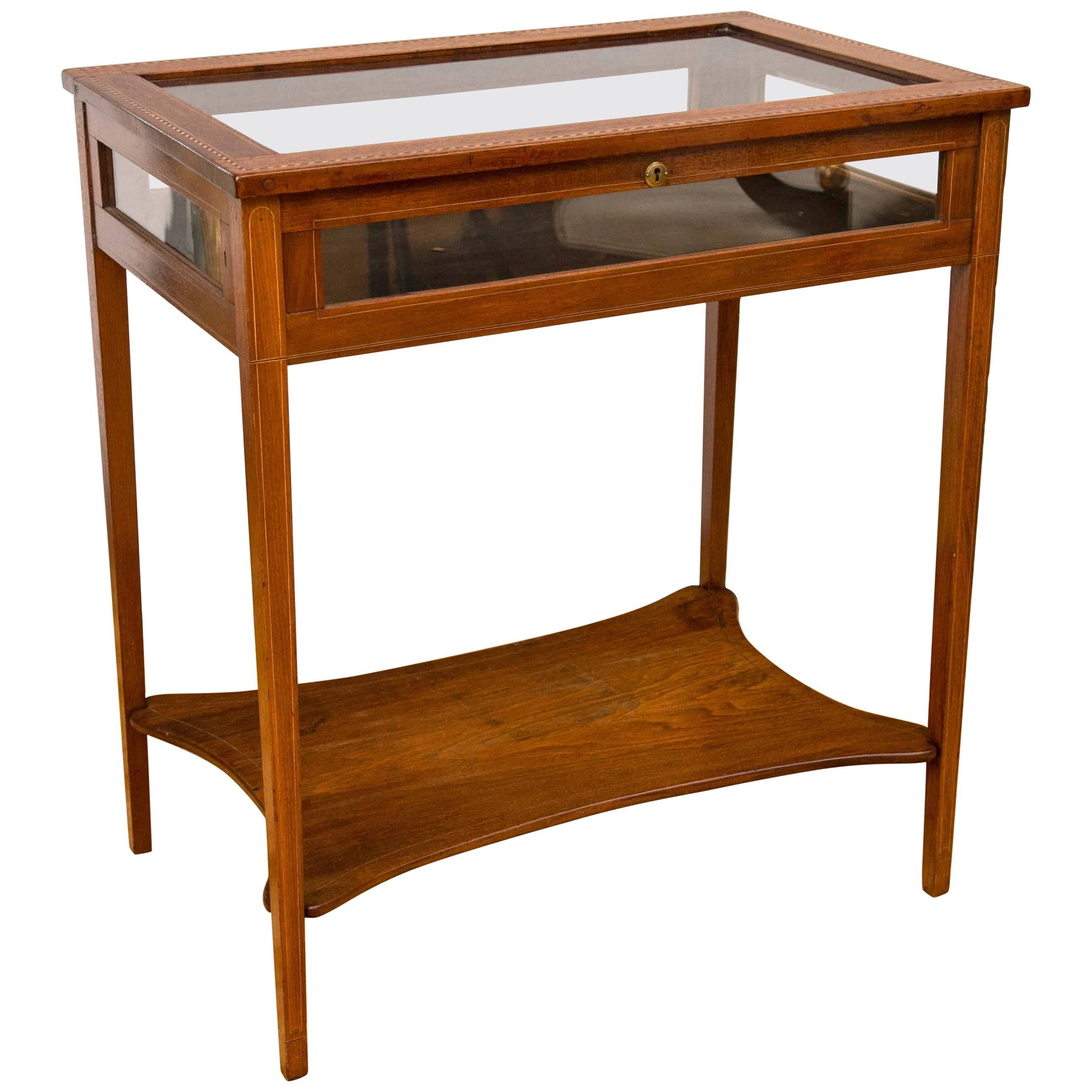 Edwardian Marquetry Bijouterie / Display Table