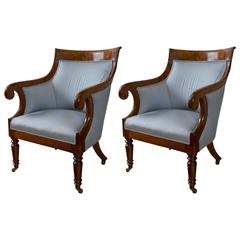 Pair of Regency Period Mahogany Library Bergères 11