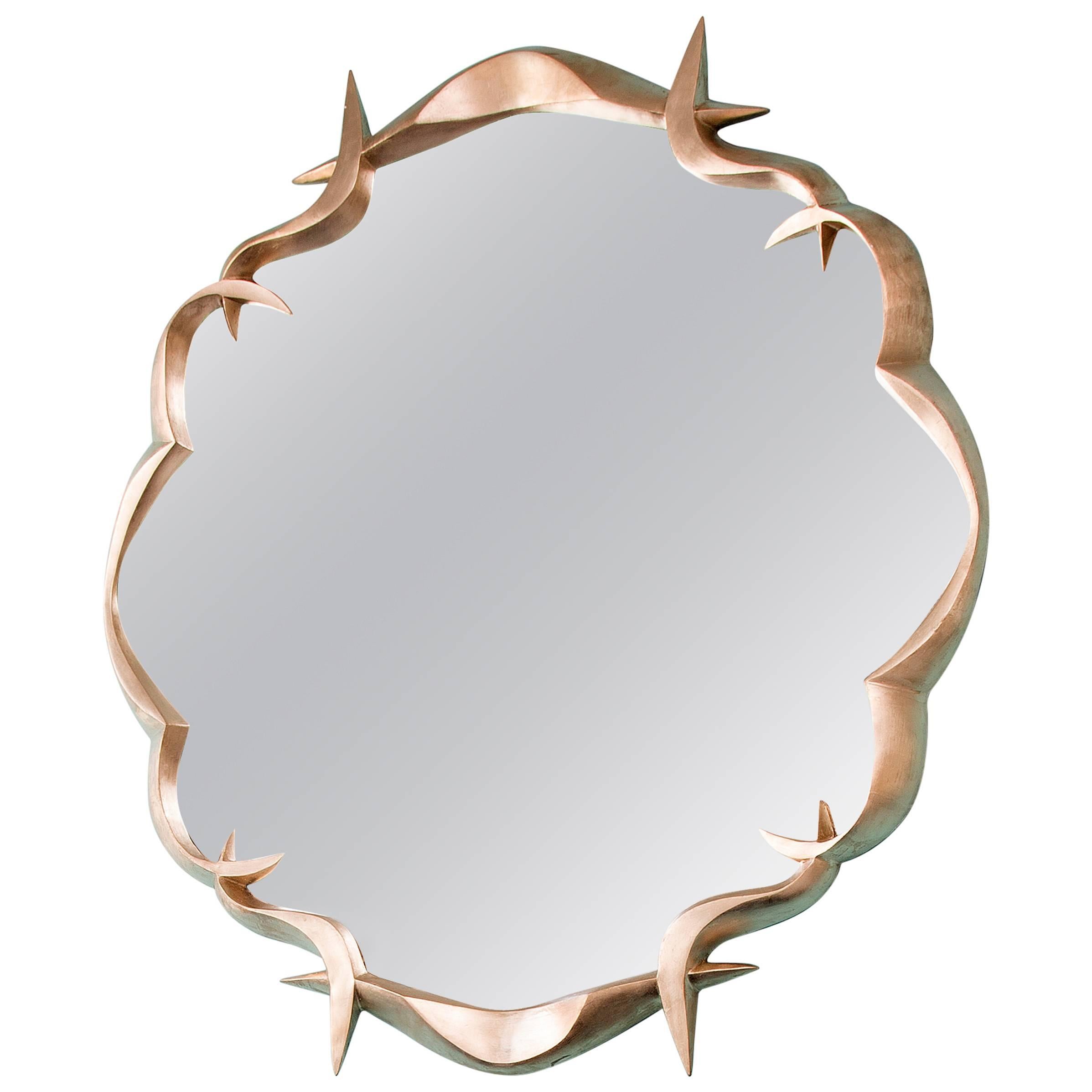 Gold Leafed Bronze Mirror by Anasthasia Millot For Sale