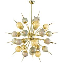 Multicolored Murano Glass and Brass Sputnik Chandelier 11