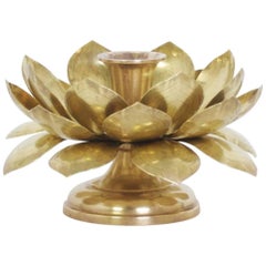 Single Brass Lotus Candleholder