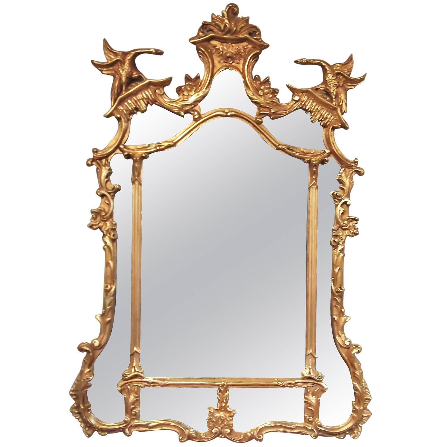 Large Elegant Friedman Brothers Rococo Style Gilt Mirror For Sale at 1stdibs