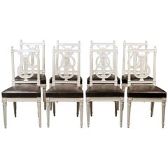 Antique Set of Eight Chairs, Louis XVI, France, Late 18th Century