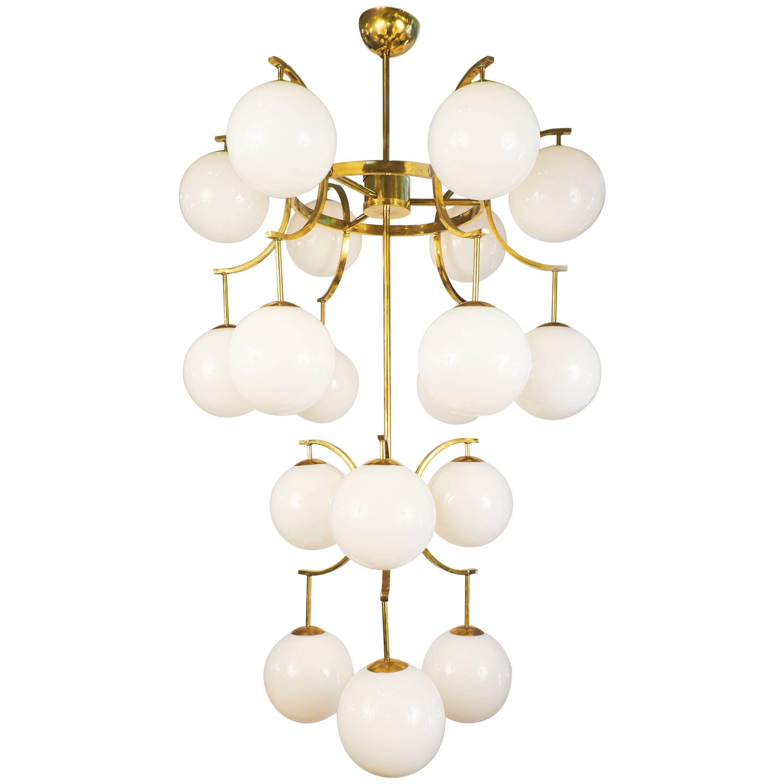 Mid-Century Style Modern Murano Glass Globe Chandelier