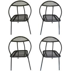 Retro Set of Four Salterini Folding Clamshell Garden Chairs
