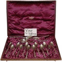 Vine by Tiffany & Co. Sterling Silver Ice Cream Set Original Fitted Box 15 Pcs