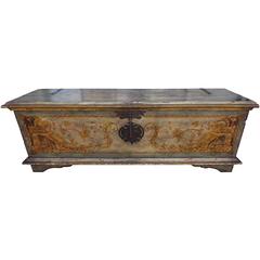 Italian Hand-Painted Wood and Iron Trunk, circa 1900 5