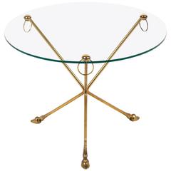 French Vintage Hoofed Tripod Side Table