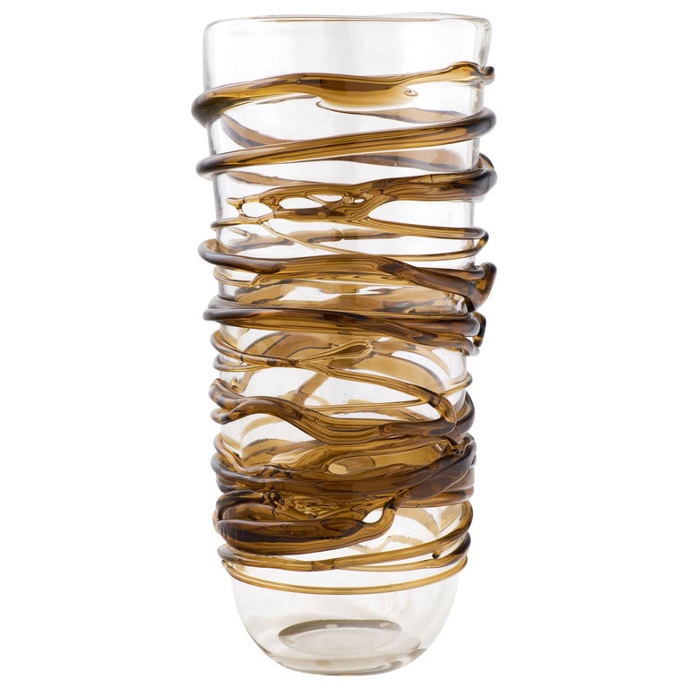 Murano Glass Amber Swirl Vase at 1stDibs murano swirl vase, murano
