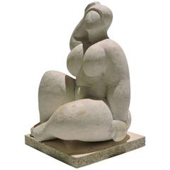 Mid-20th Century Plaster Nude Sculpture Model in the Style of Fernando Botero