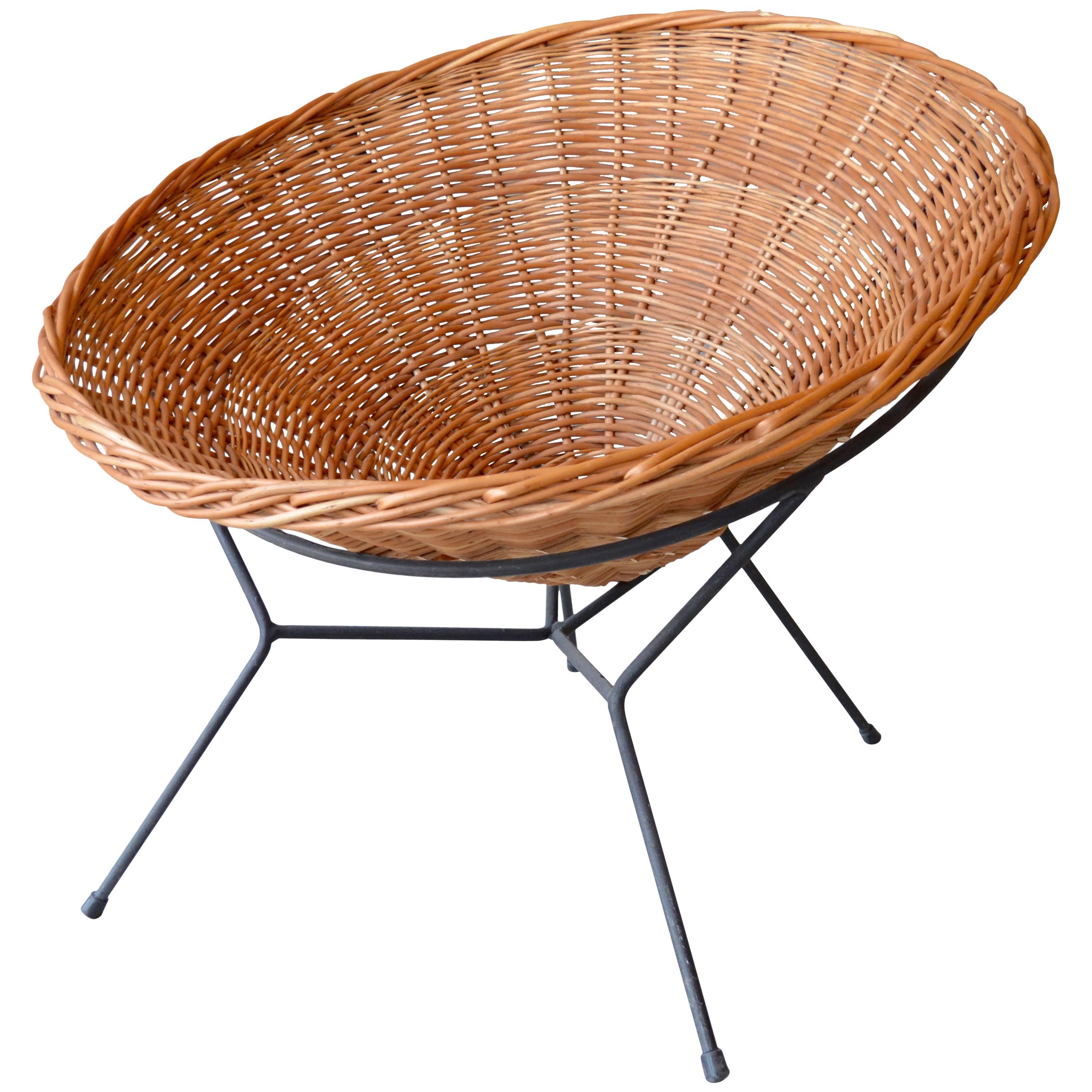 Rattan and Iron Chair