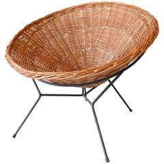 Vintage Rattan and Iron Chair