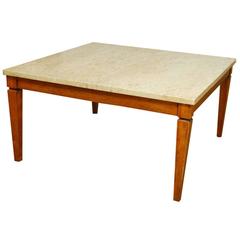 Italian Mid-Century Travertine Coffee Table