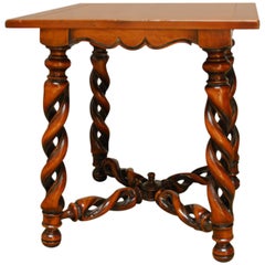 French Louis XIII Style Open Barley Twist Center Table