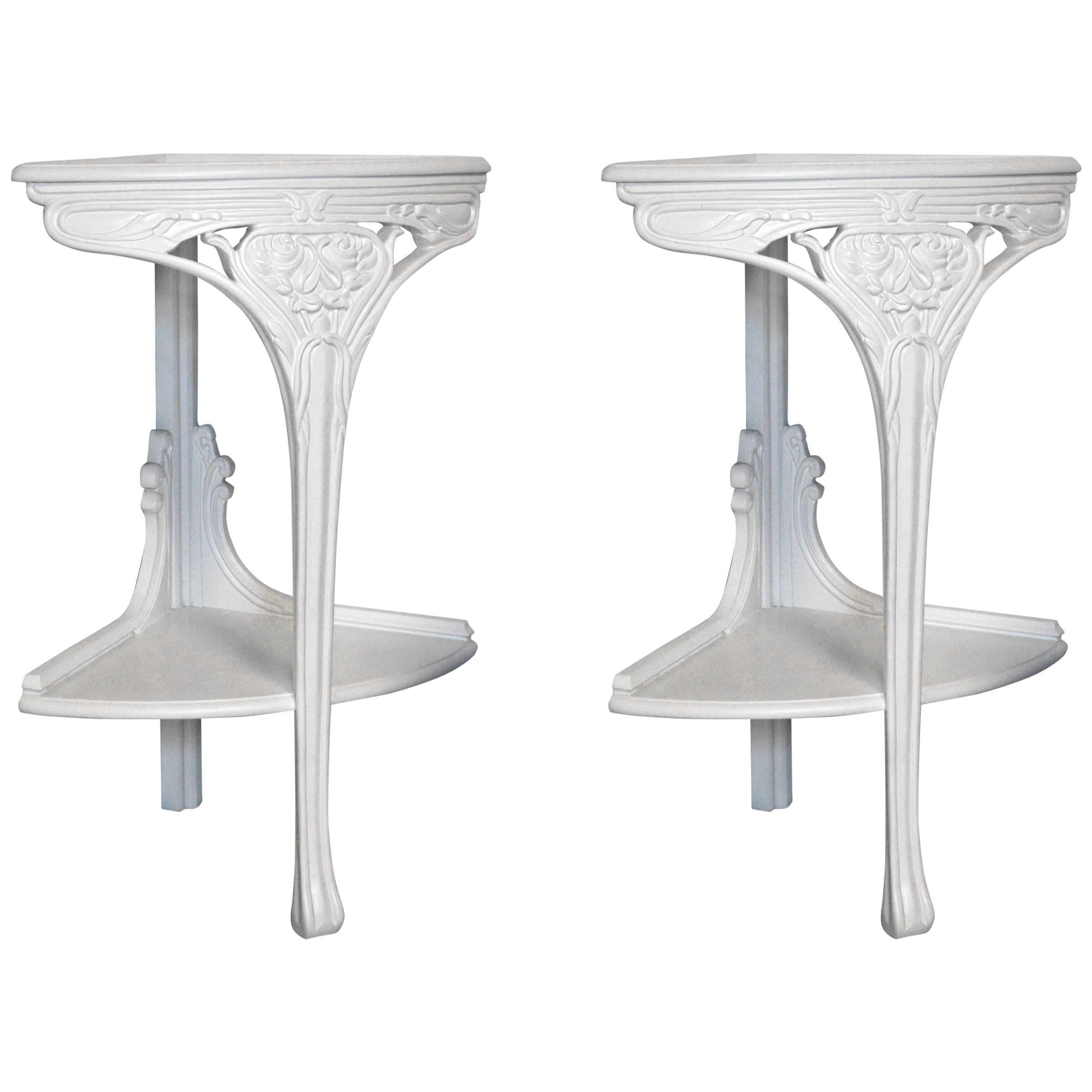 Pair of Art Nouveau Corner Tables