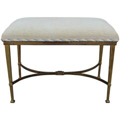 Glamorous French Brass Bench or Stool