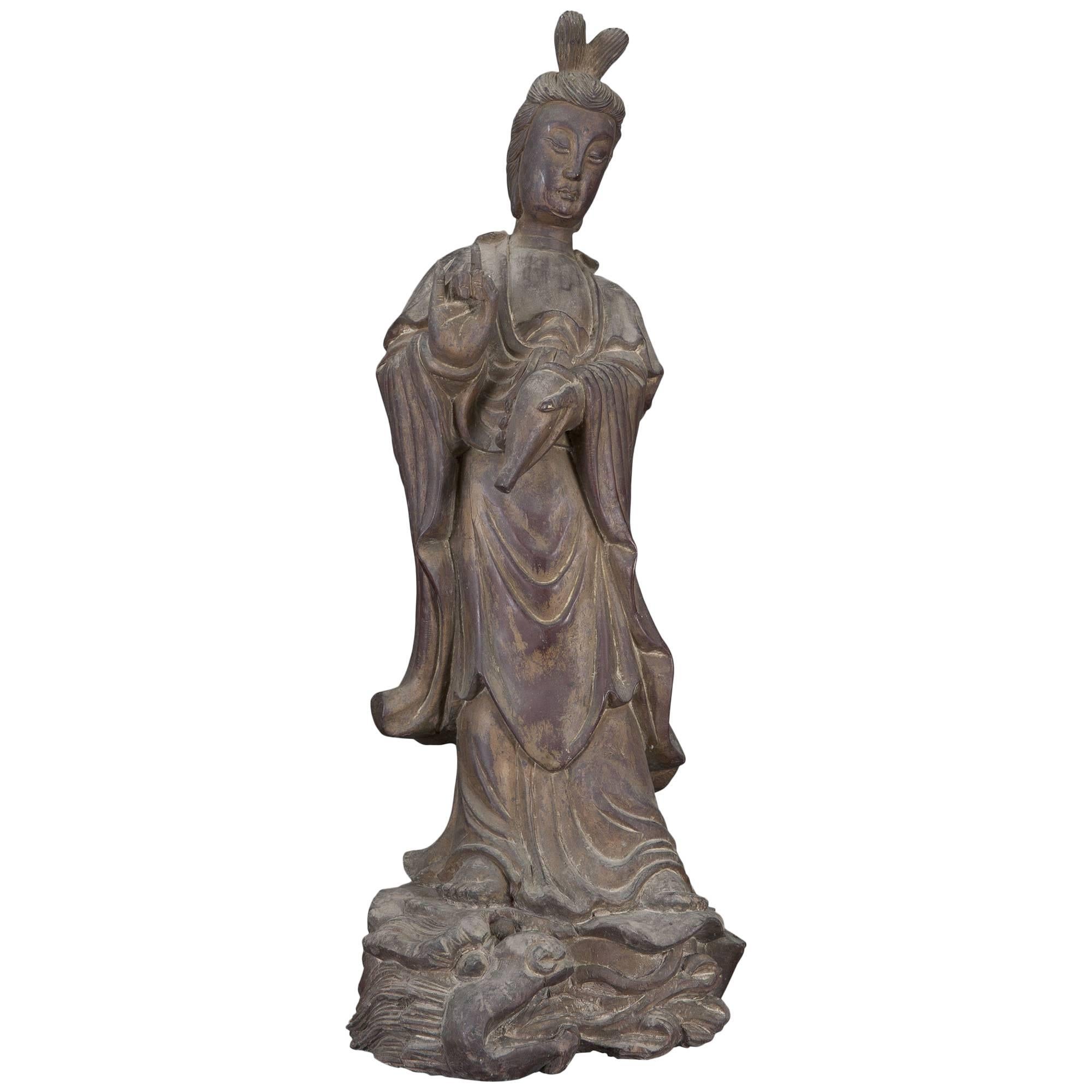 Ancient Guanyin, Hard Wood, China For Sale
