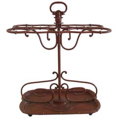 Antique Parisian Cast Iron Art Nouveau Umbrella Stand