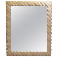 Super Glamorous Bevelled Mirror with Graphic White Frame